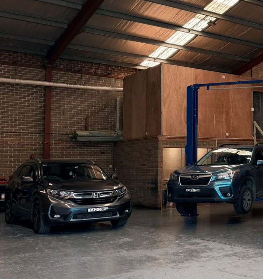 Customer car waiting in the Summit Auto Repair workshop